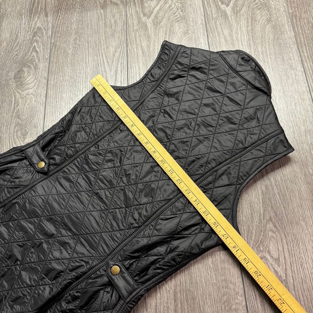 Barbour Wray Gilet Black Quilted Fleece Lined Vest LGI0017 Women US 4 UK 8 - Picture 10 of 11